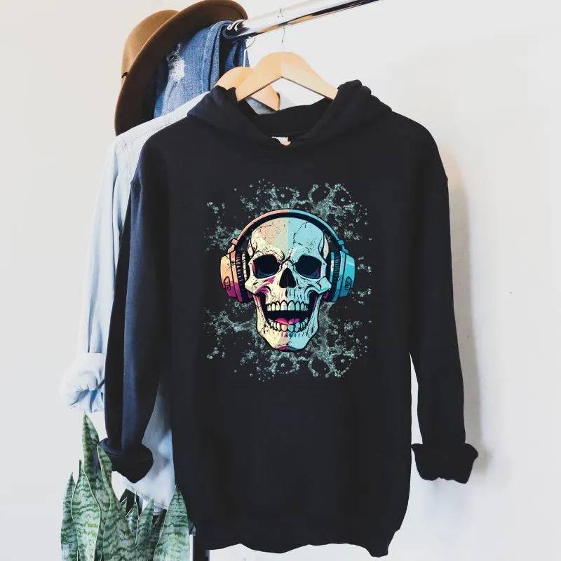 Listening To Beats Skull Hoodie