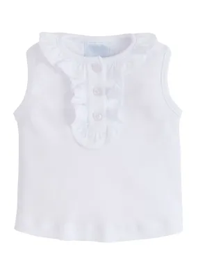 Little English Ruffled Henley - White