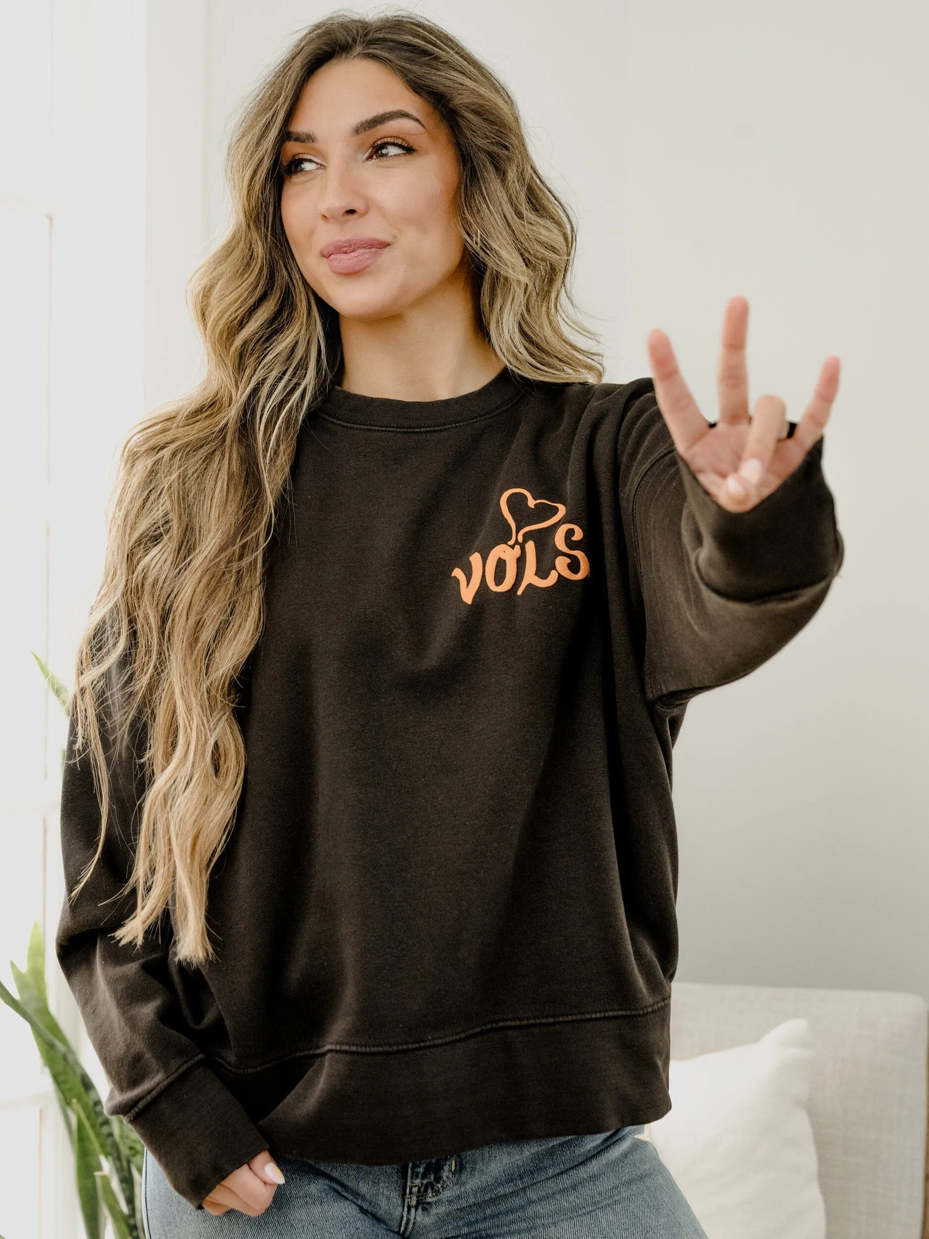 LivyLu Vols Lyric Puff Ink Sweatshirt