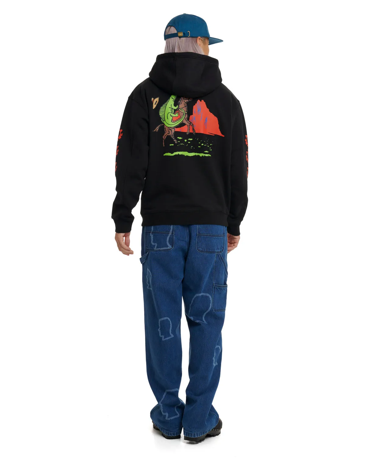 Lizard Cowboy Hoodie - Black