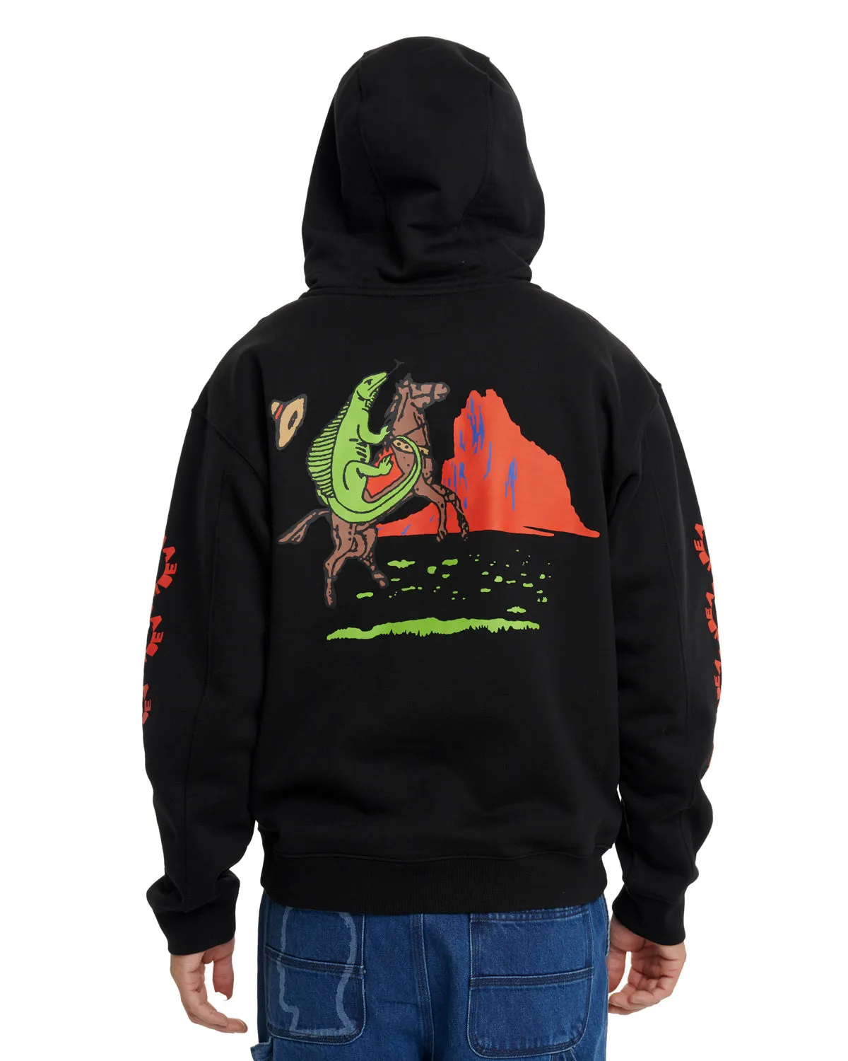 Lizard Cowboy Hoodie - Black