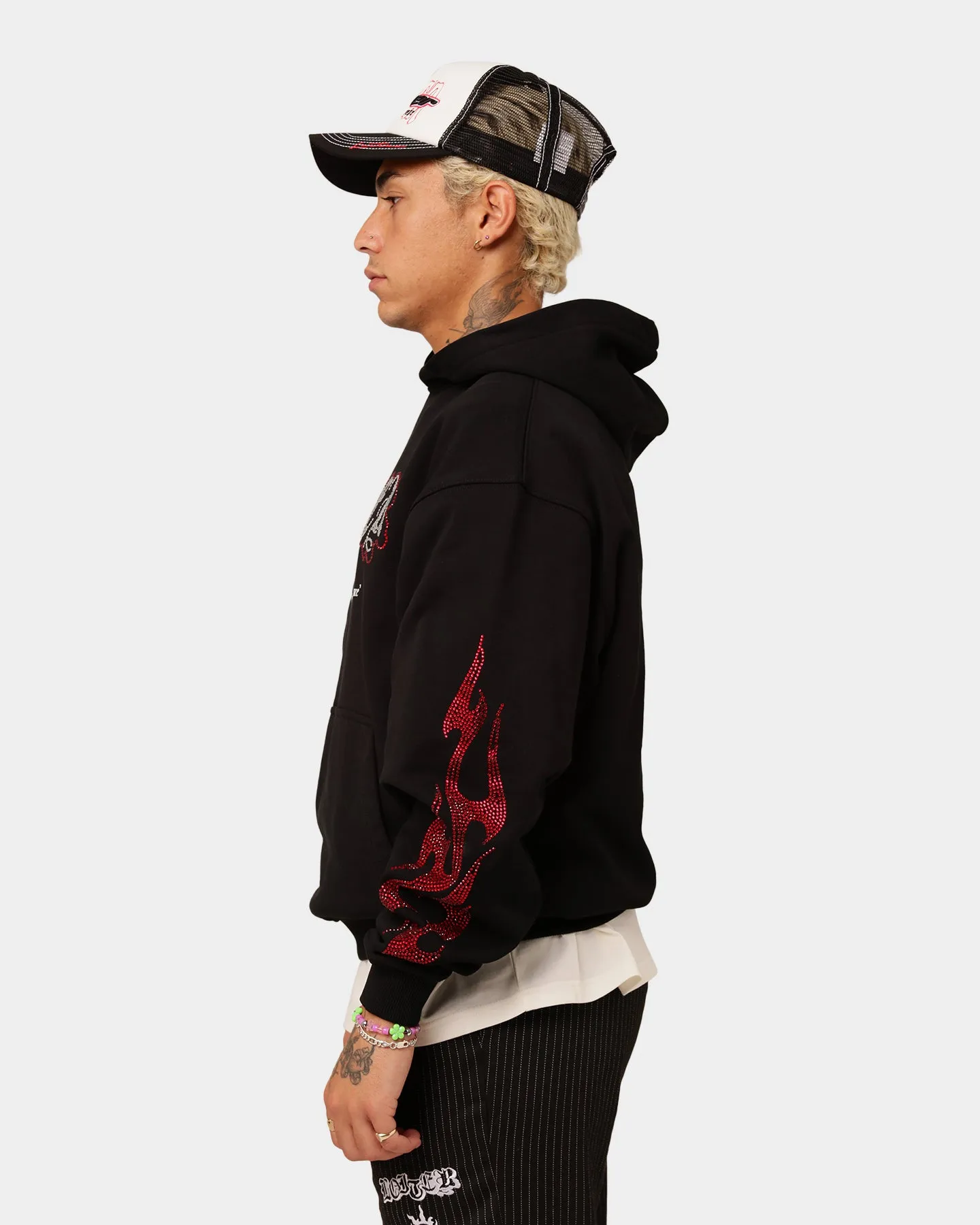 Loiter Cosmic Rhinestone Hoodie Black