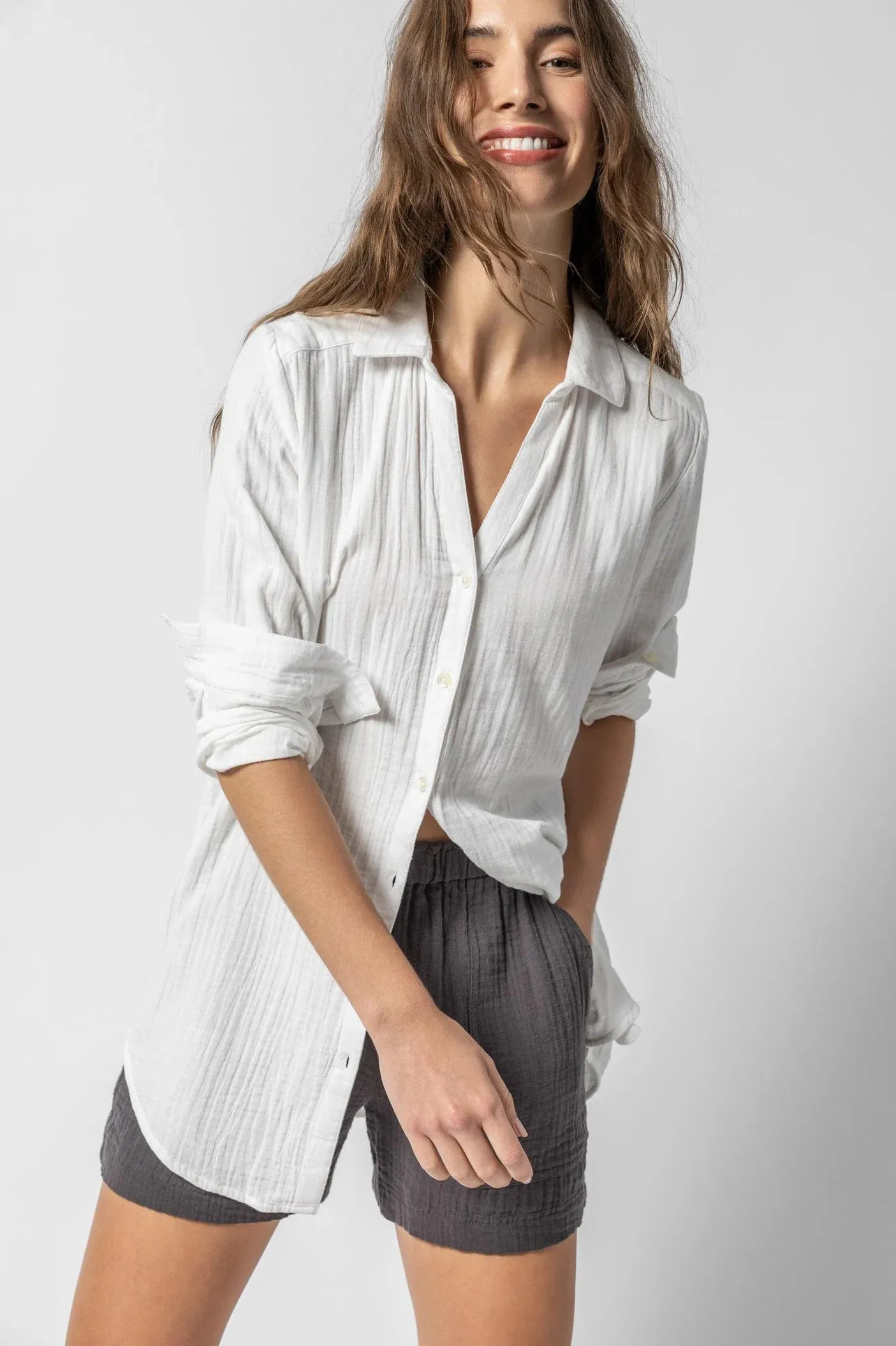 Long Sleeve Button Down Tunic