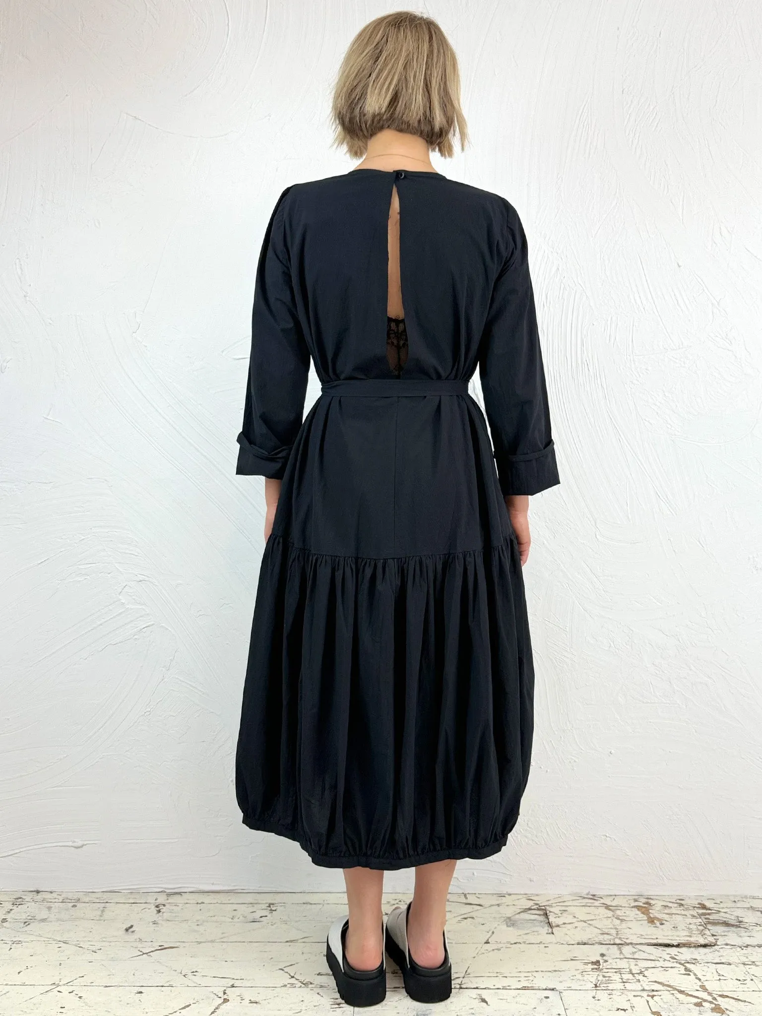 Long Sleeve Cotton Midi Dress