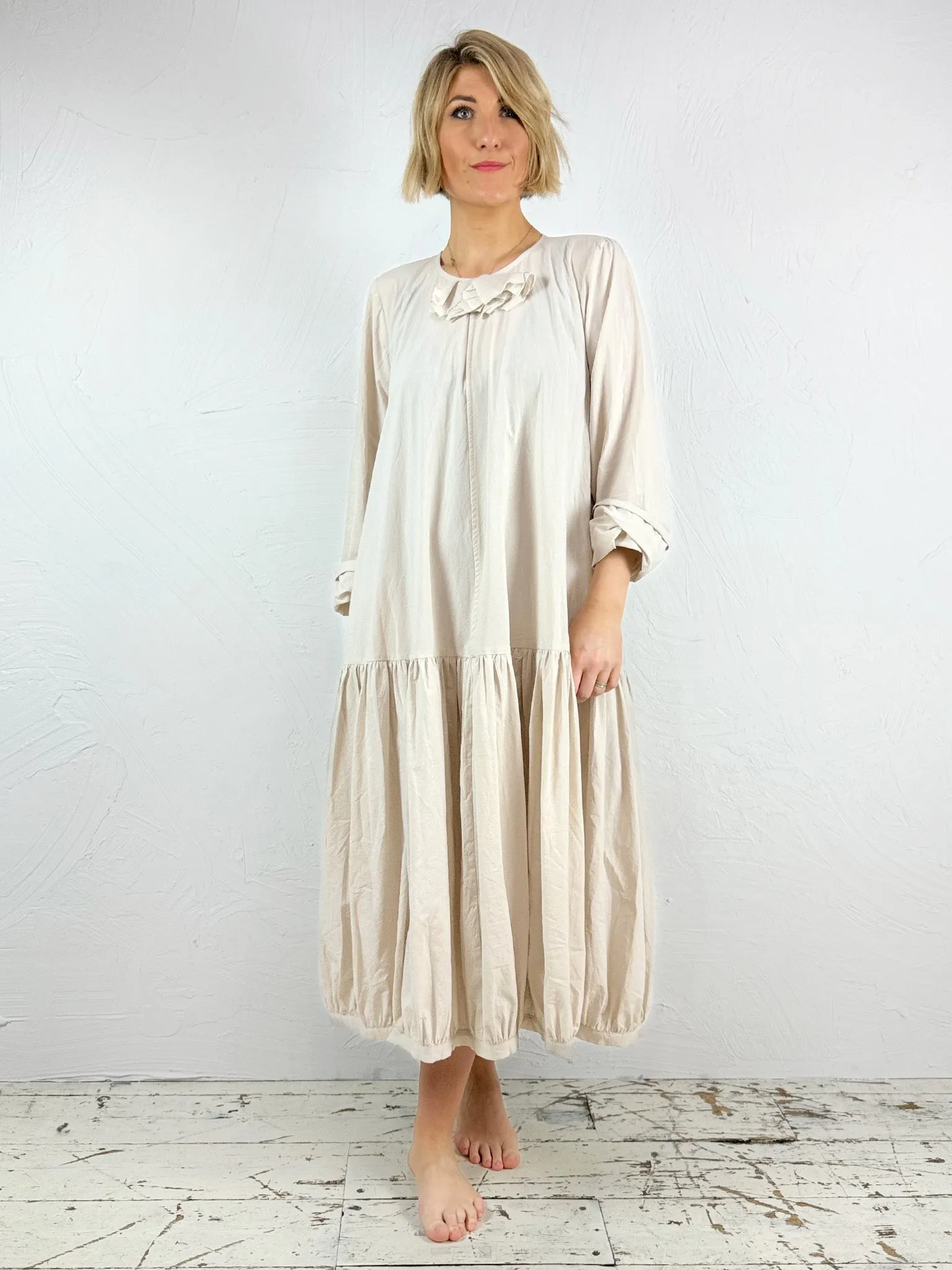 Long Sleeve Cotton Midi Dress