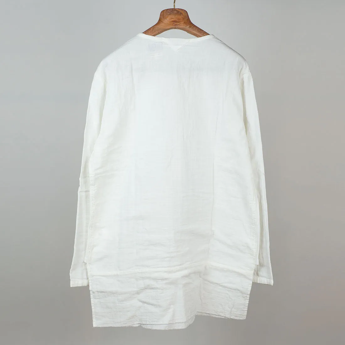 Long tunic in white double-layer gauzy cotton