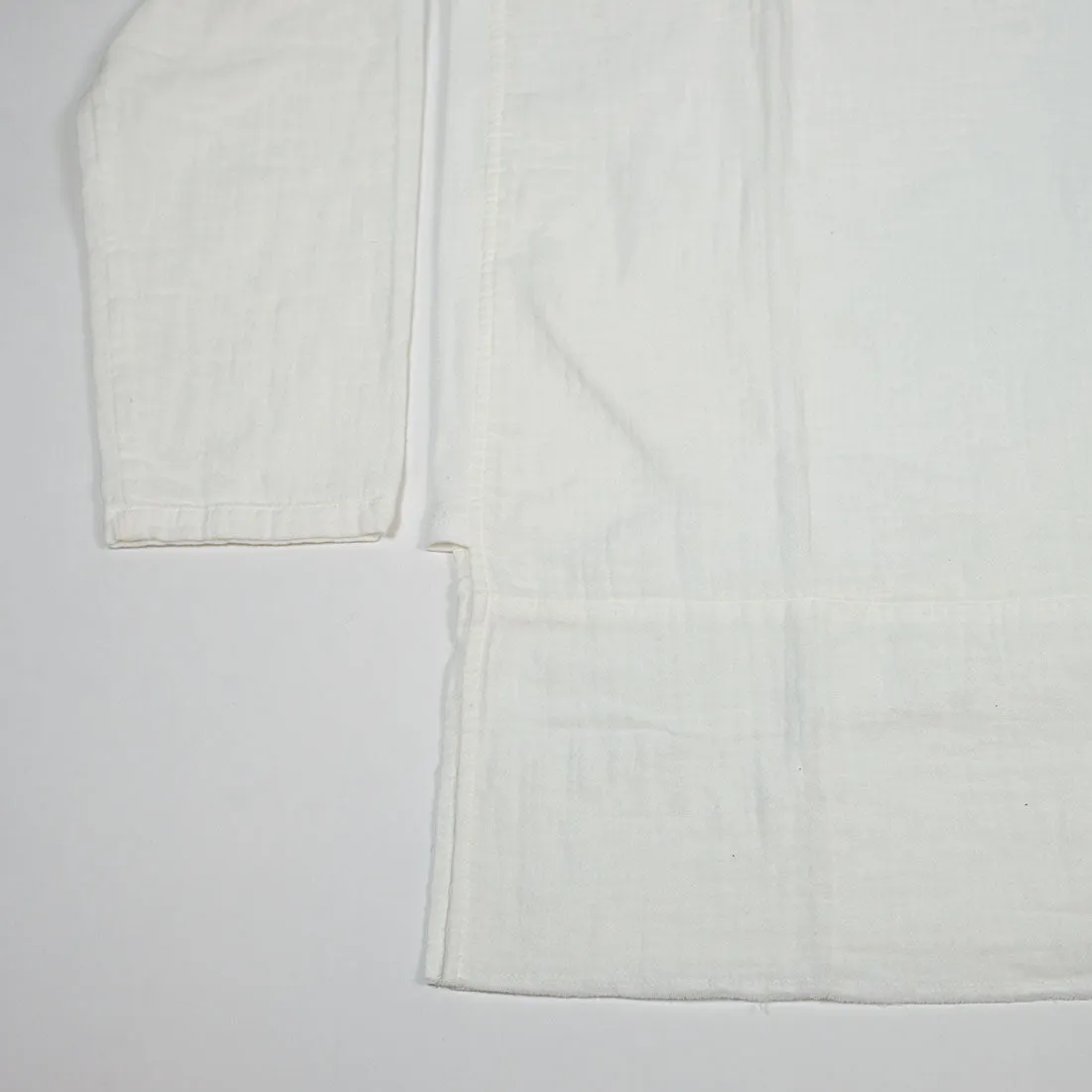 Long tunic in white double-layer gauzy cotton