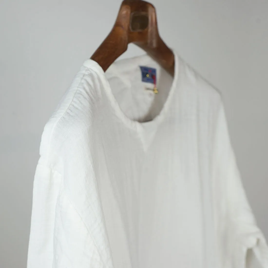 Long tunic in white double-layer gauzy cotton