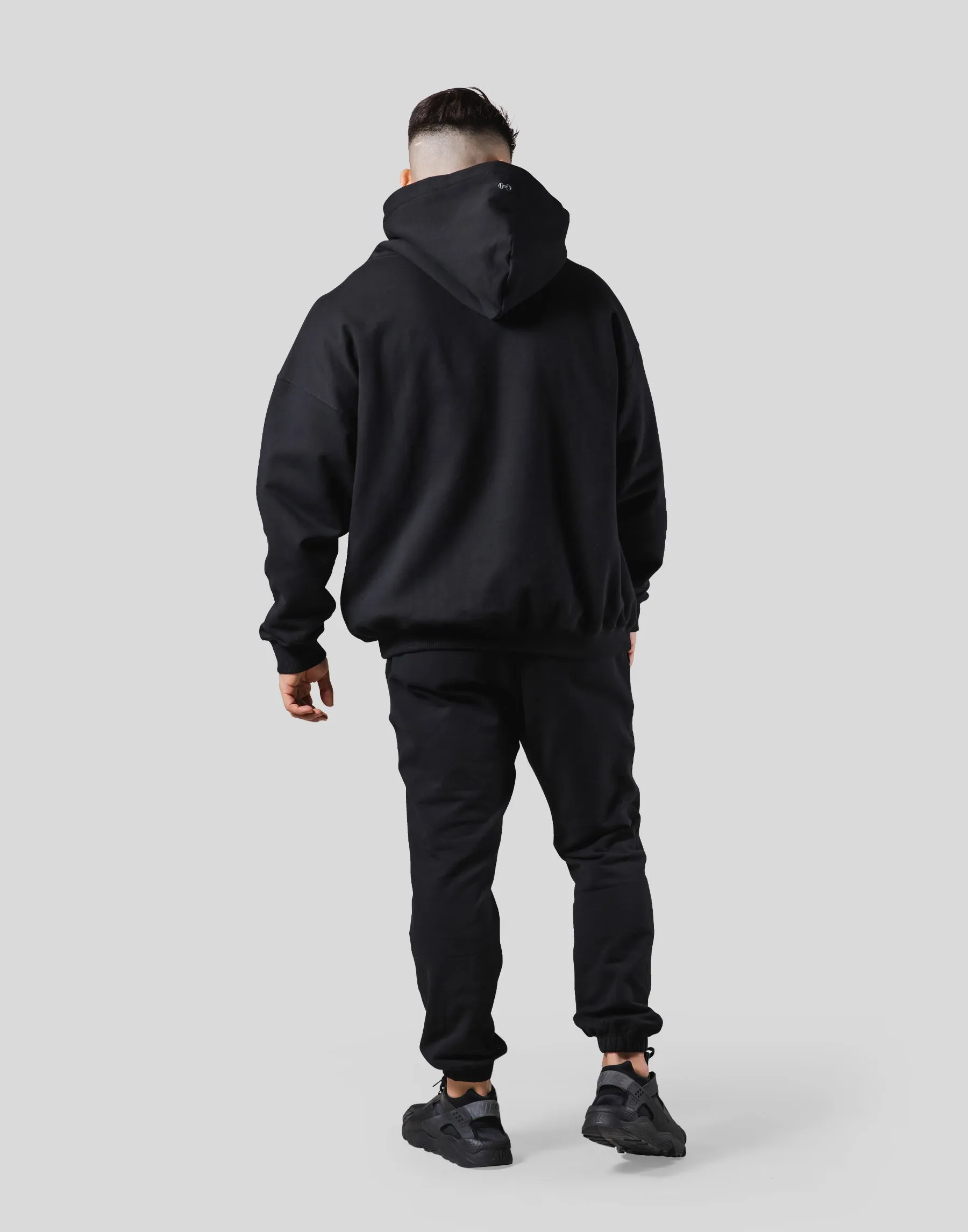 LÝS Logo Stretch Pullover Hoodie - Black