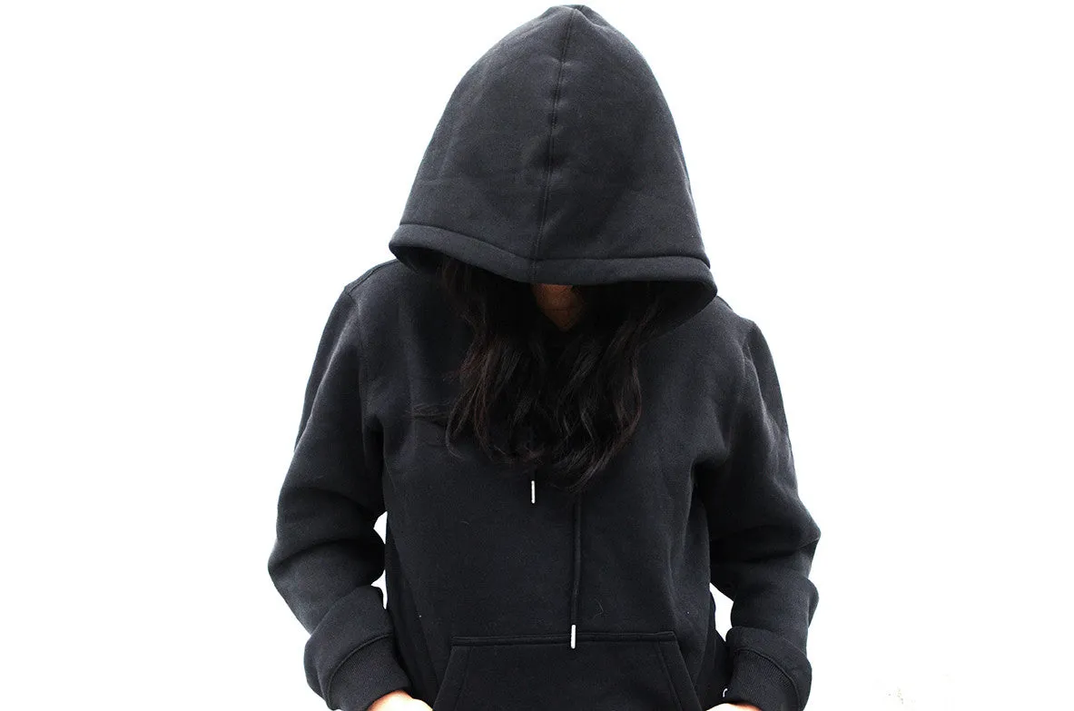 <ab 22>Fungolia fleece Hoodie - Plain (Black)