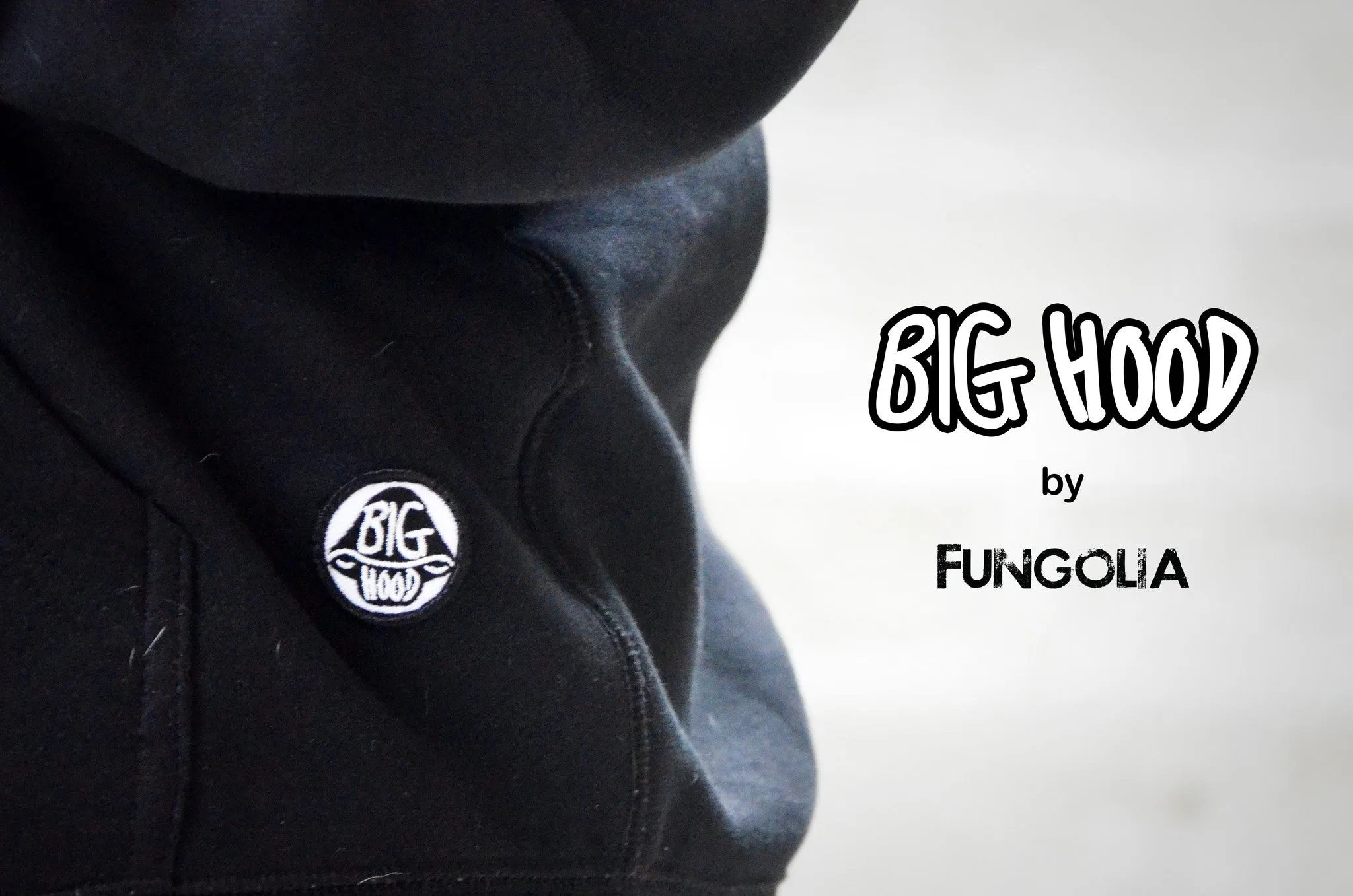 <ab 22>Fungolia fleece Hoodie - Plain (Black)