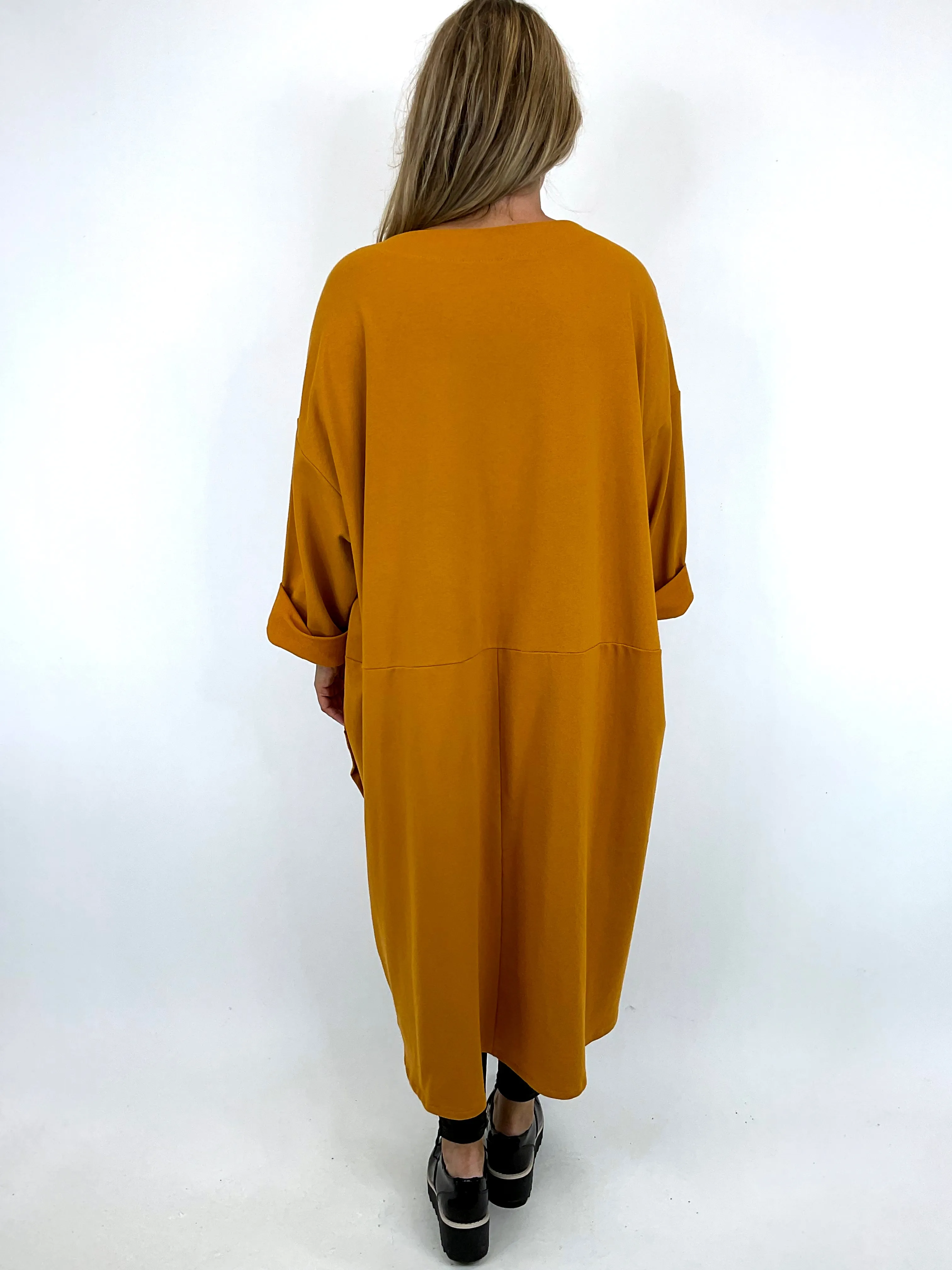 Made in Italy Lagenlook Stansbury Button Tunic in Mustard. 91805