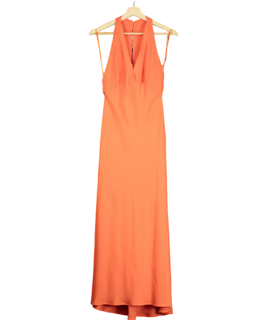 MANGO Mango Lightweight Maxi Dress In Orange UK 8