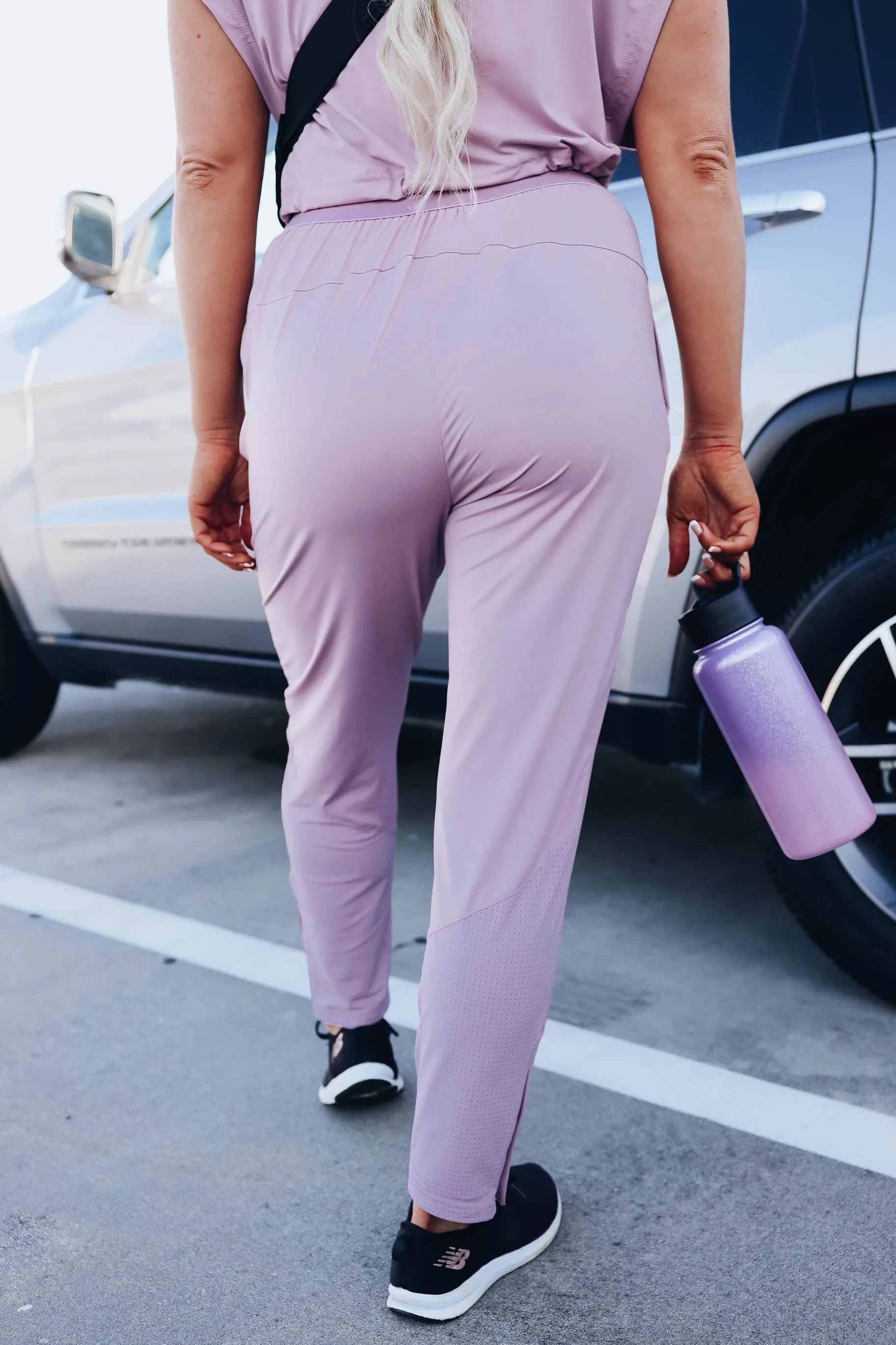 Maverick Mesh Accent Joggers - Mauve