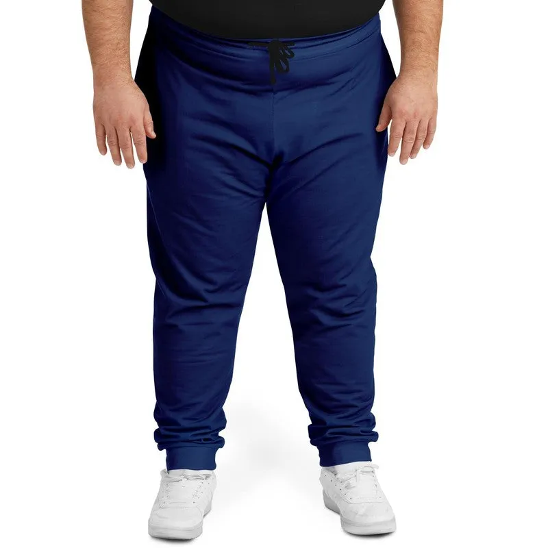 Medium Dark Blue Joggers | Unisex | with PLUS sizes | Medium Dark Pure Blue | C100M75Y0K60