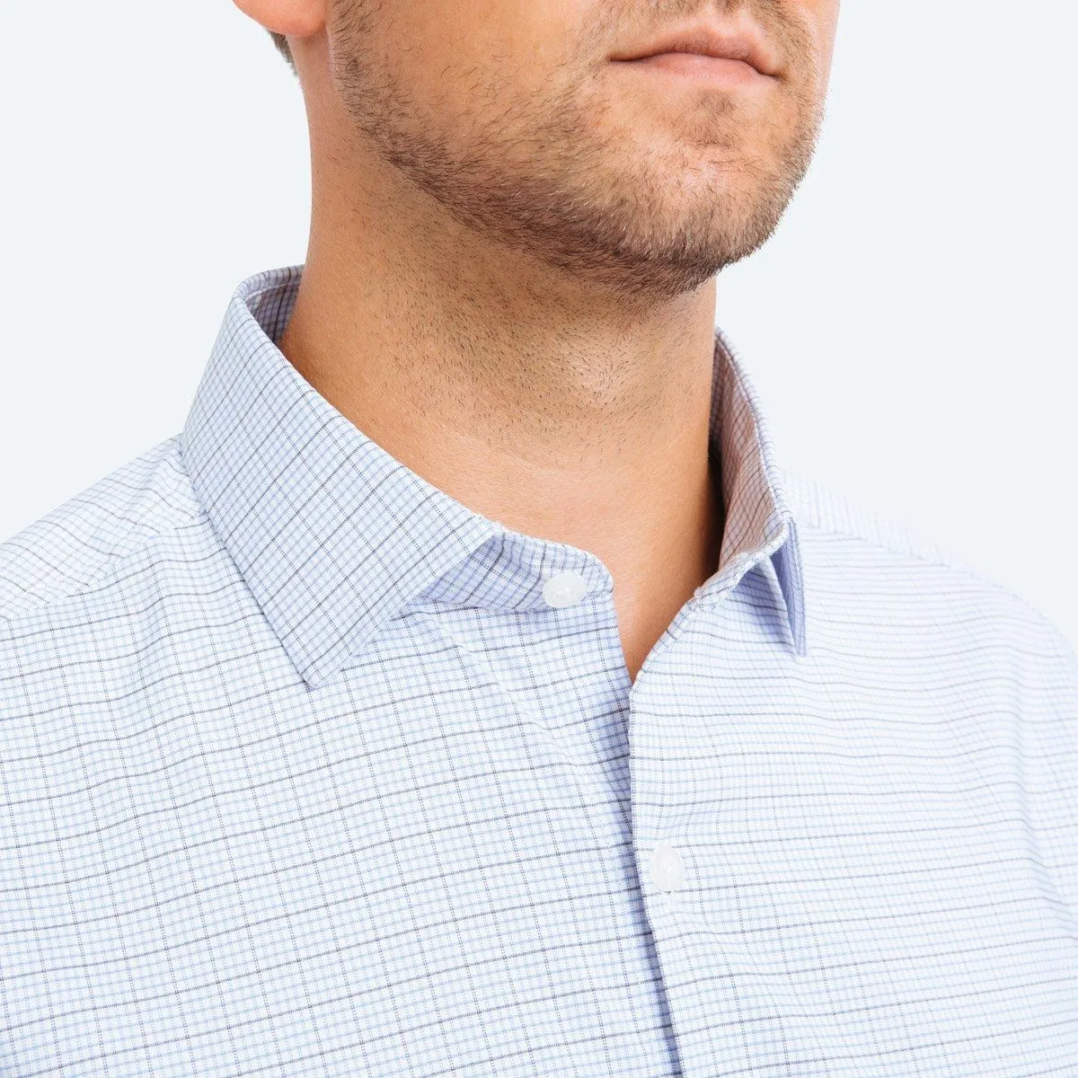 Men's Aero Dress Shirt - Blue Tonal Graph Grid