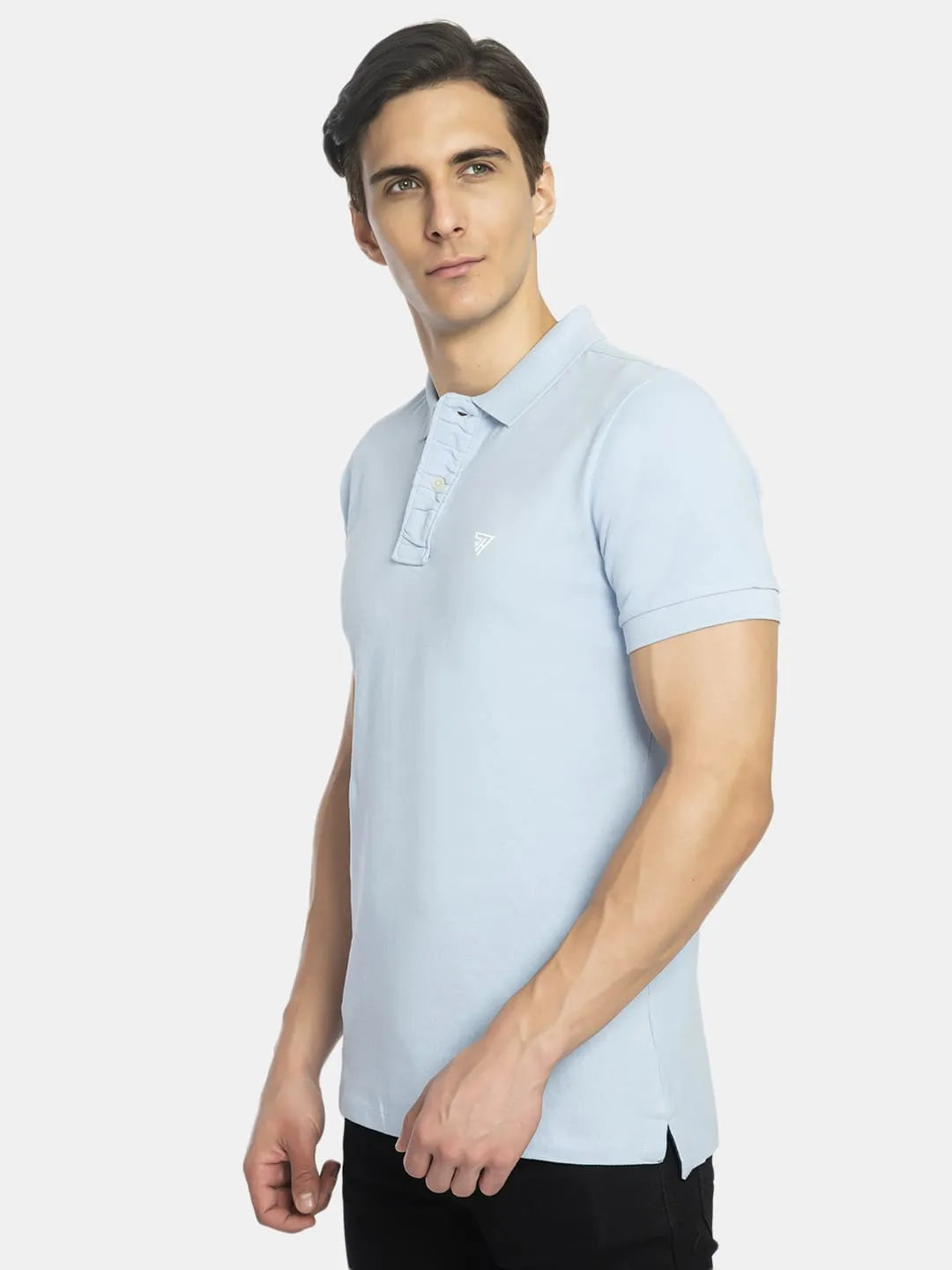 Men's Solid Polo Neck T-Shirt