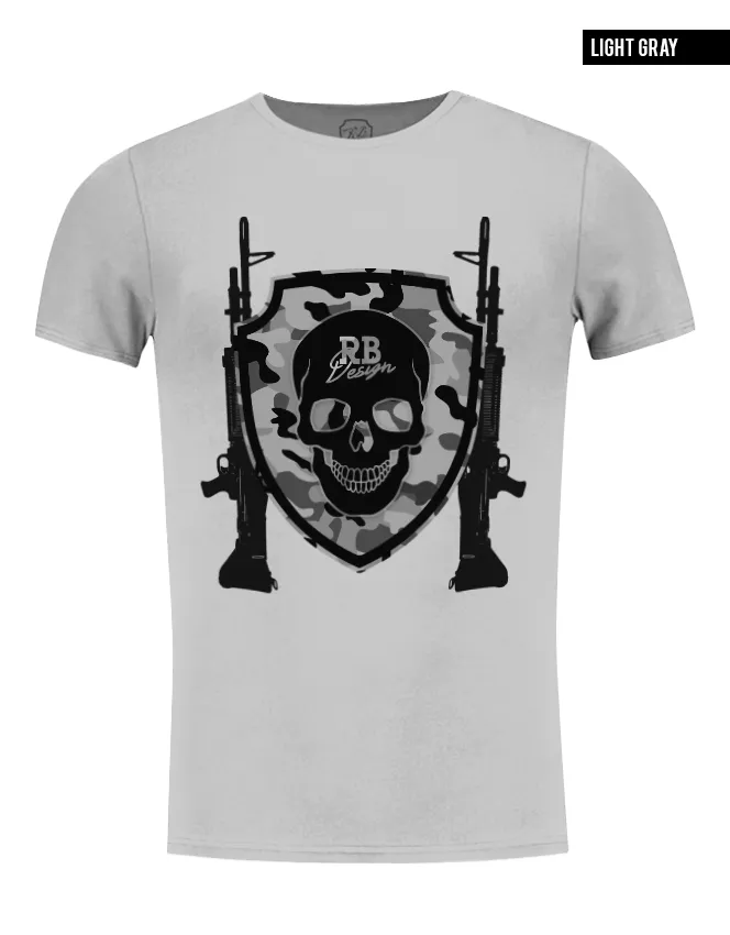 Men's T-shirt "RB Design Warrior"  Luxury Camouflage Army Skull Tee / Color Option / MD638