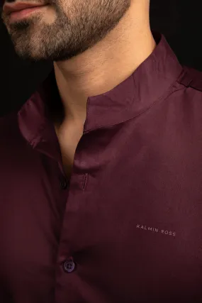 MERLOT MANDARIN COLLAR KR SIGNATURE SHIRT