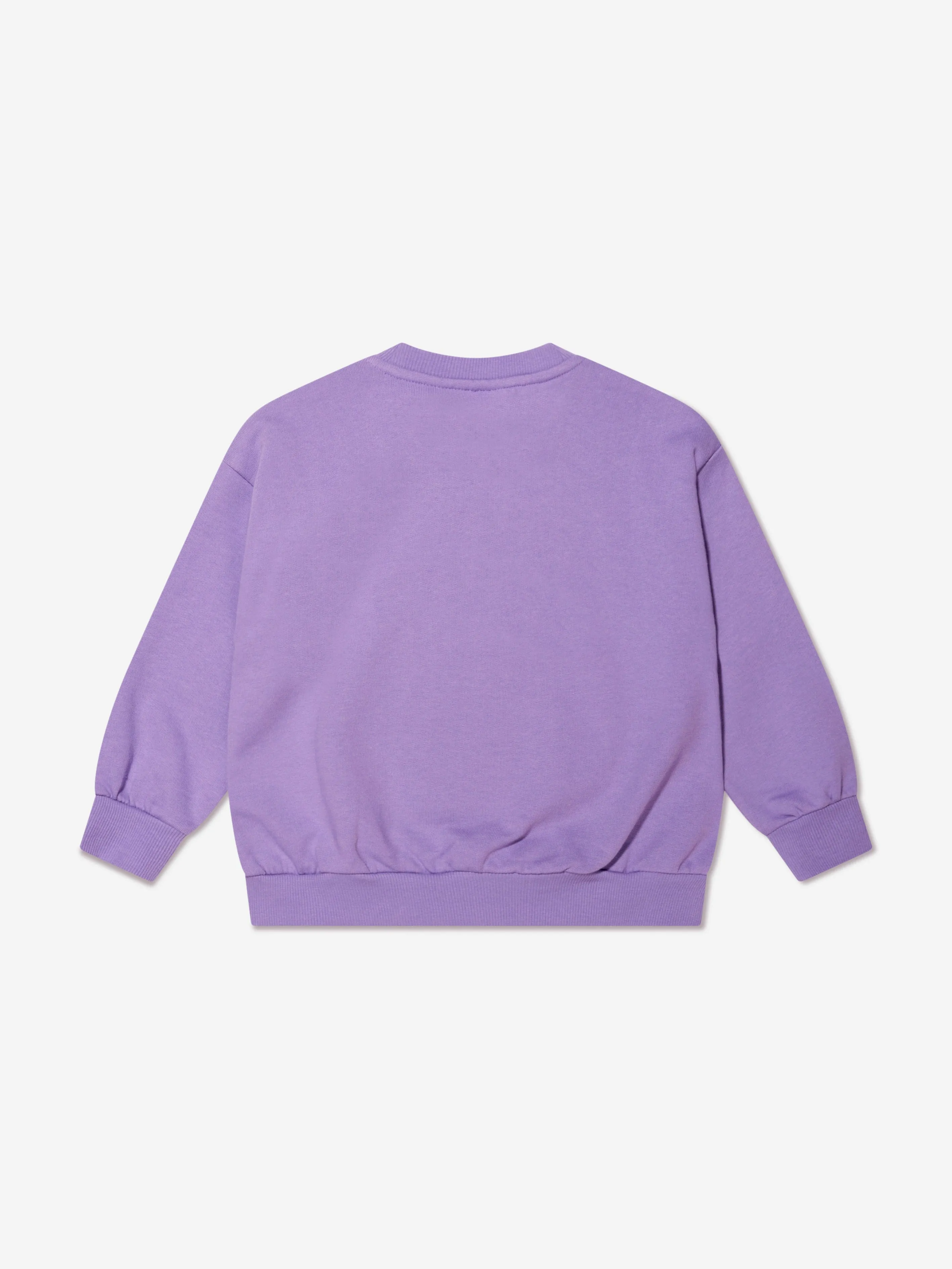 Mini Rodini Girls Organic Cotton Embroidered Strawberry Sweatshirt In Lilac