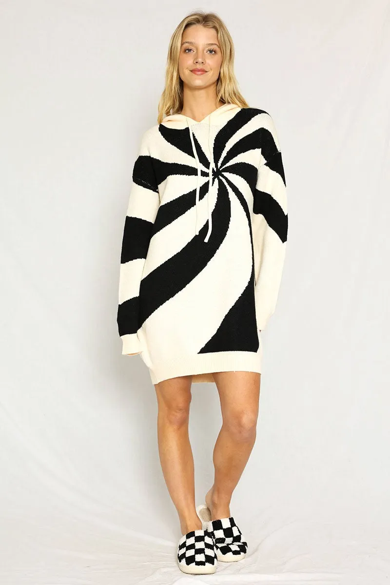 Mod swirl hoodie dress