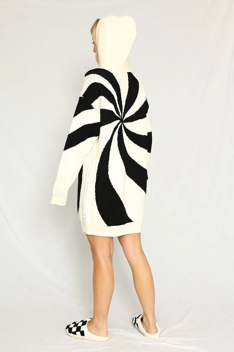 Mod swirl hoodie dress