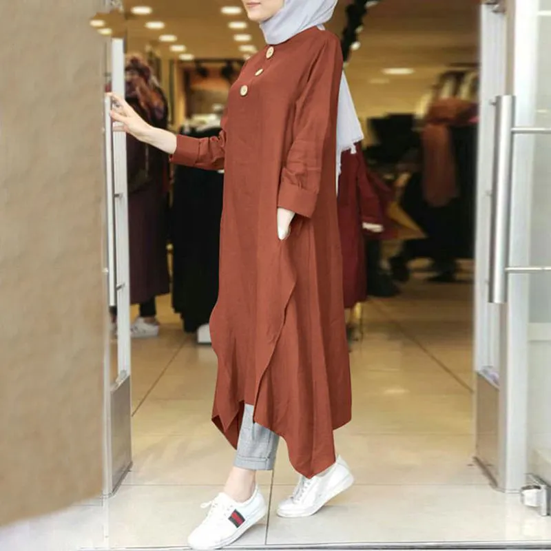 Modest Turkish Style Long Tunic Top - MT400