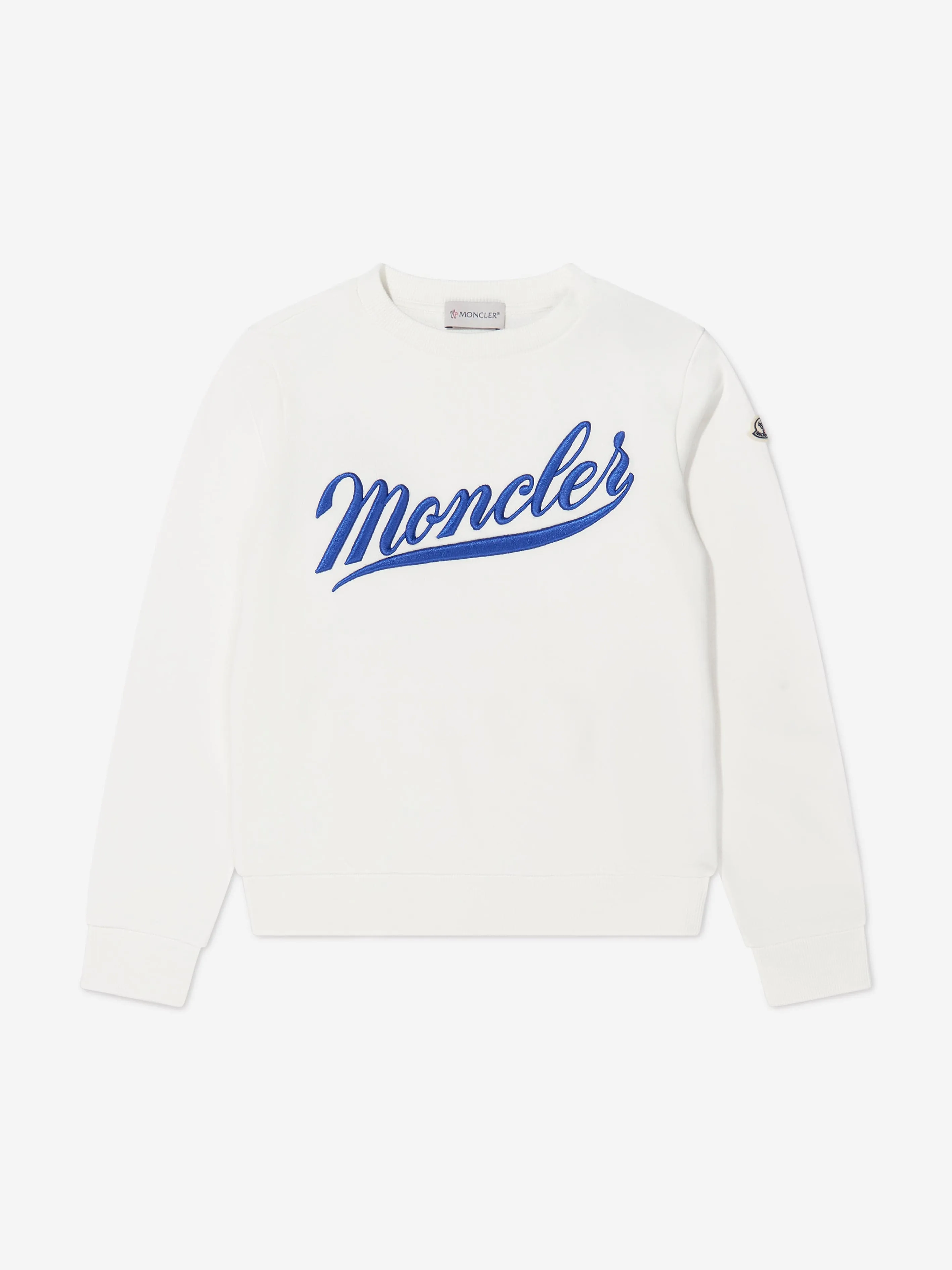 Moncler Enfant Boys Logo Print Sweatshirt in White