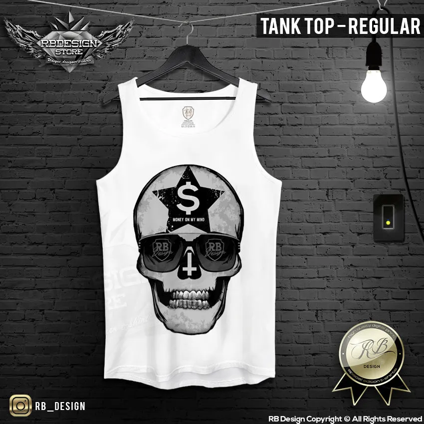 Money On My Mind Men's Skull T-shirt RB Design Tank Top MD542