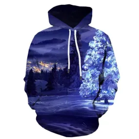 Moon Hoodie Men Deer Hoody Anime Christmas Hooded Casual Party Sweatshirt Printed Cloud Hoodie Print