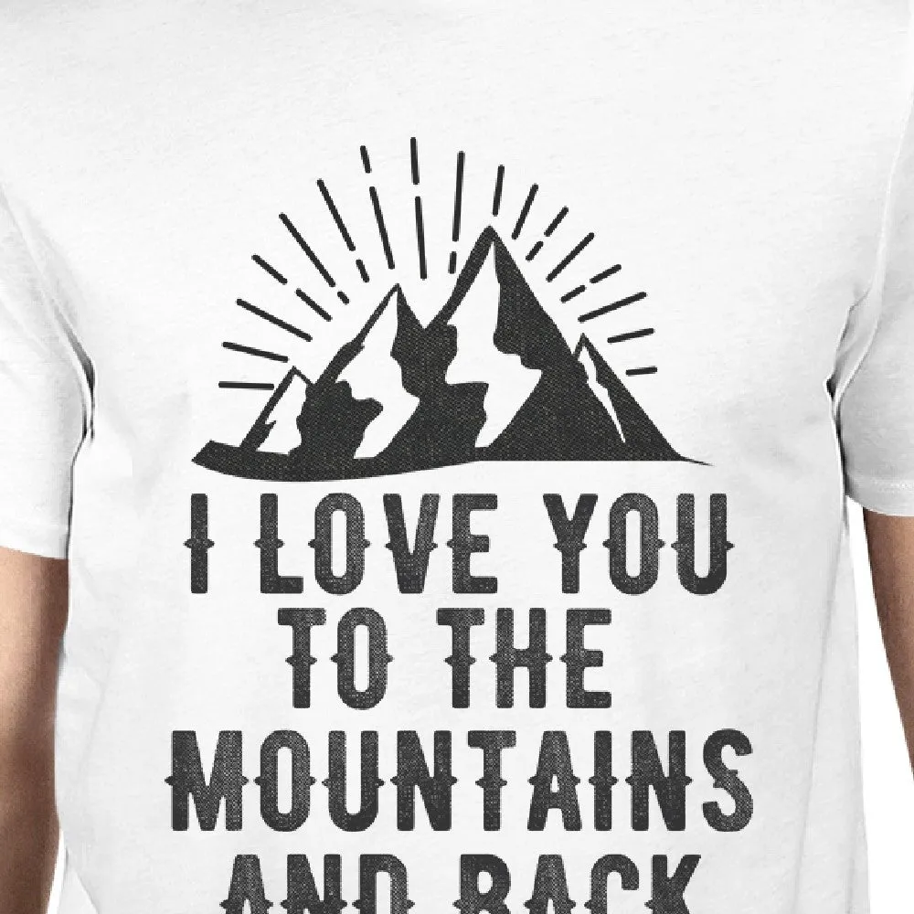 Mountain And Back Men's White Round Neck T-Shirt Gift For Grandpa