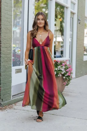 MUSE Multi Chiffon Tie-Dye Print Maxi Dress - FINAL SALE