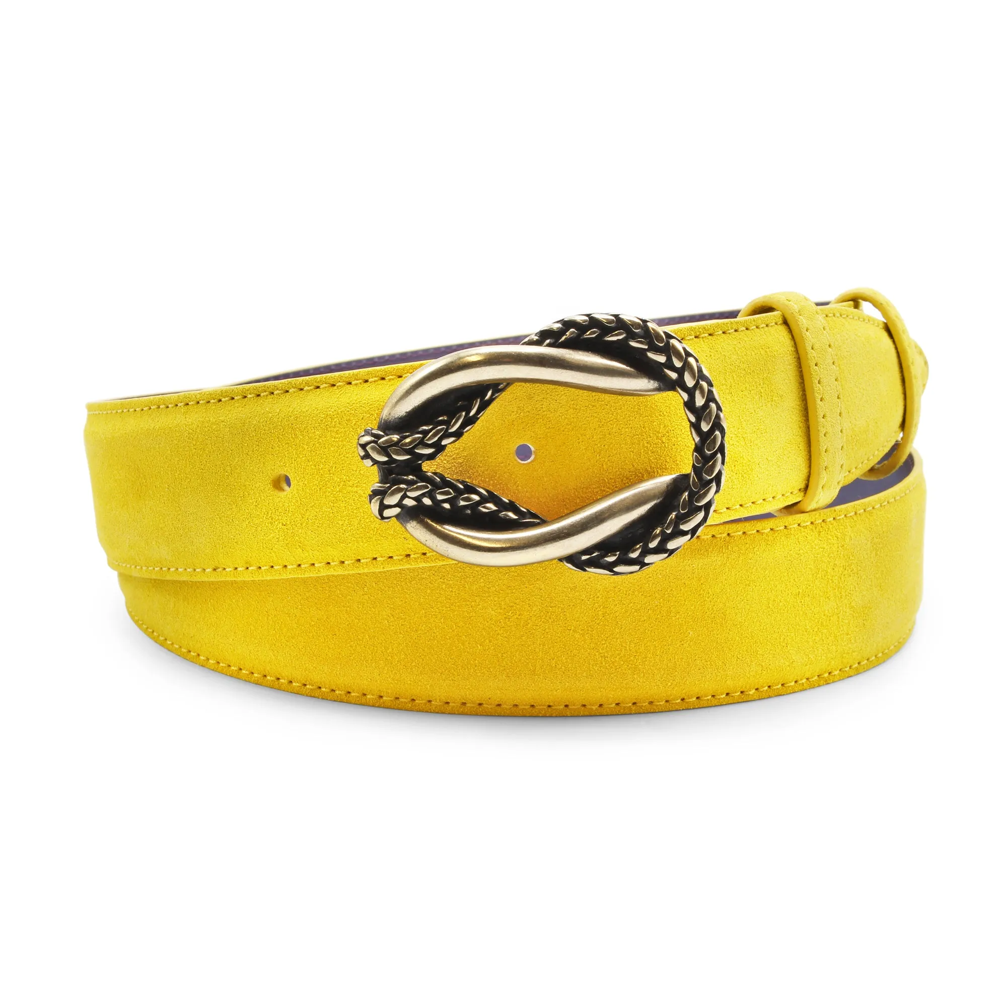 Mustard Suede Reef Knot Belt