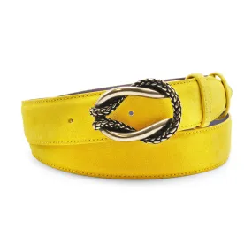 Mustard Suede Reef Knot Belt