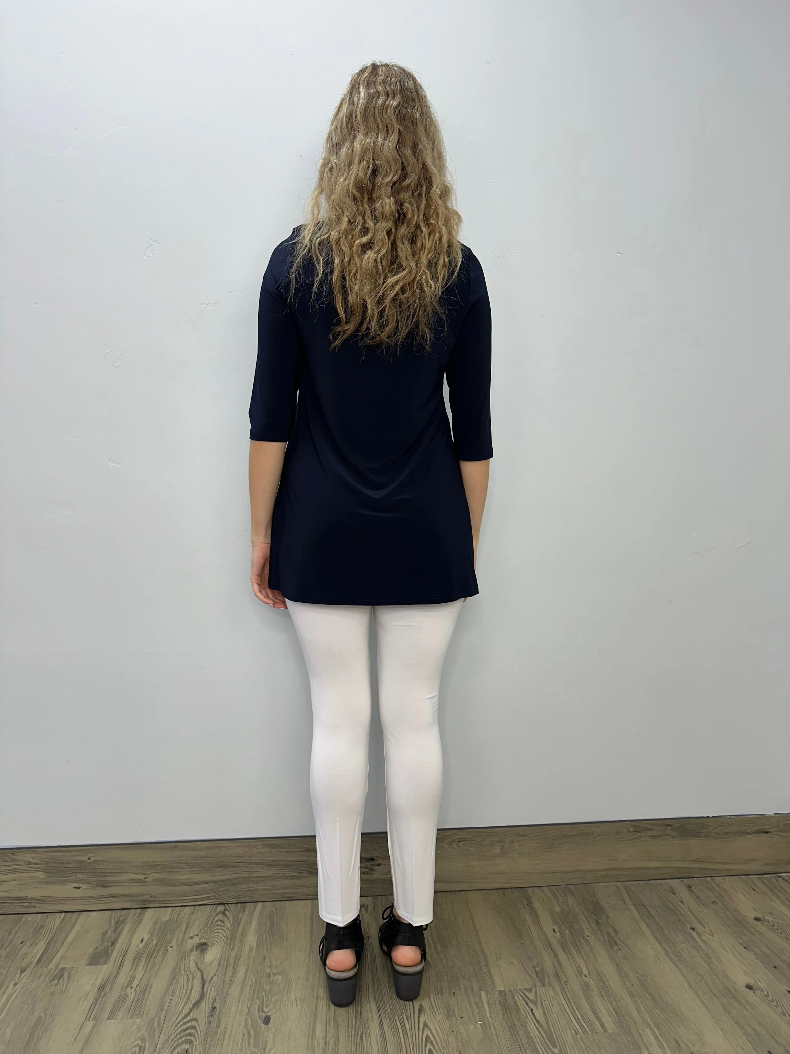 Navy ITY 3/4 Sleeve Tunic