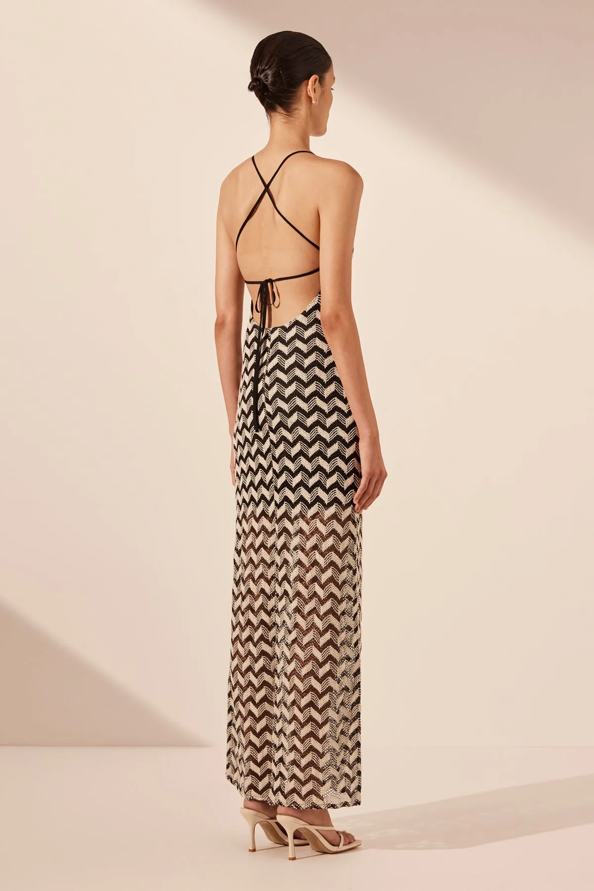 NOOR HIGH NECK MAXI DRESS