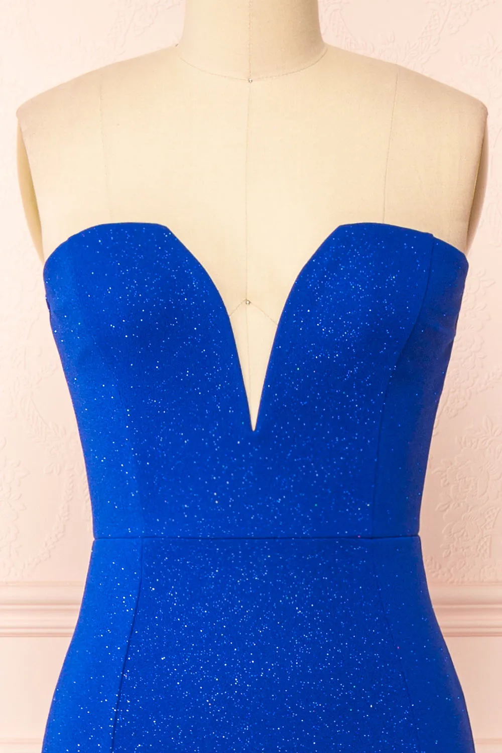 Norcia Blue | Shimmery Bustier Mermaid Maxi Dress