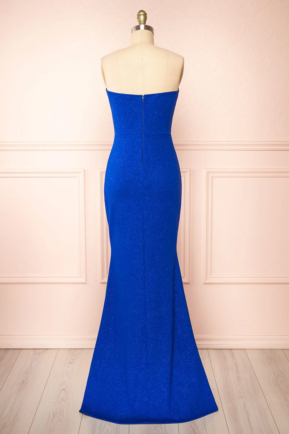 Norcia Blue | Shimmery Bustier Mermaid Maxi Dress