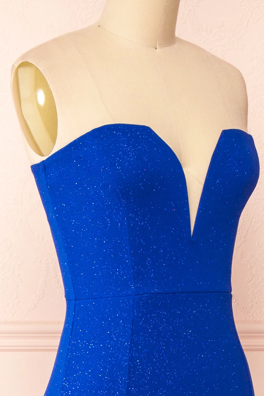 Norcia Blue | Shimmery Bustier Mermaid Maxi Dress