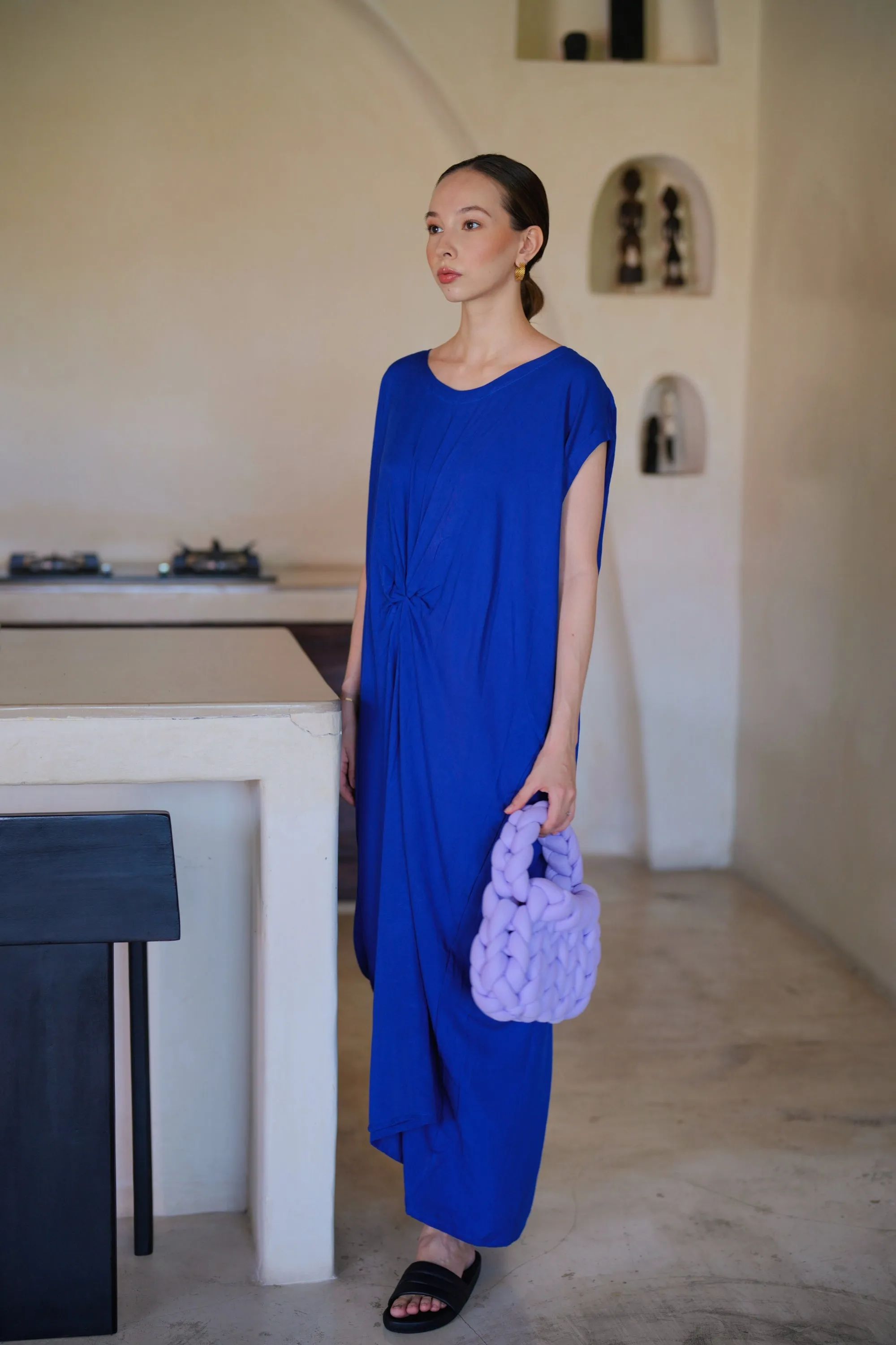 Nova Kaftan Dress in Indigo