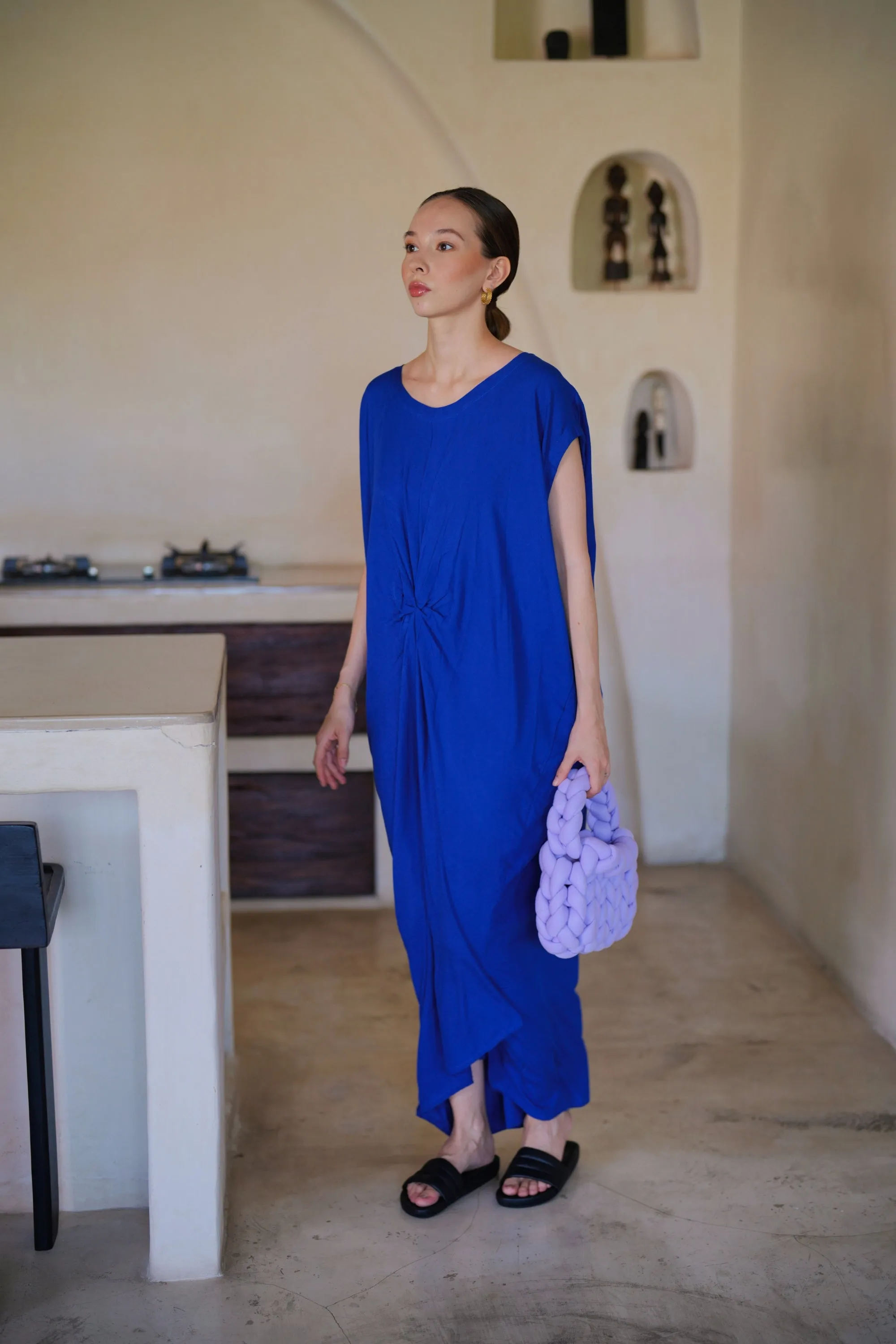 Nova Kaftan Dress in Indigo