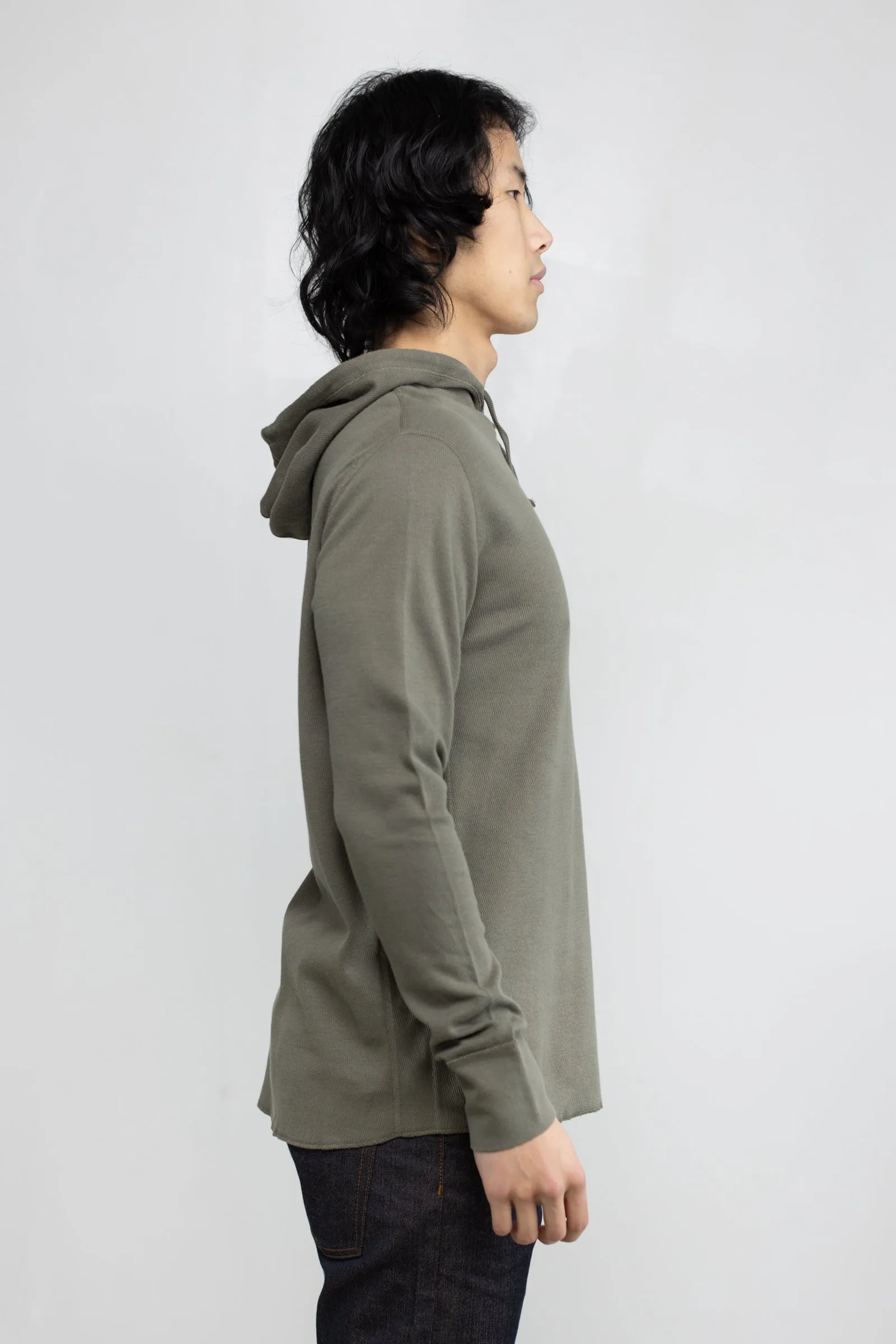 NS2155-7 Mesh Thermal Pullover Hoodie in Army Green