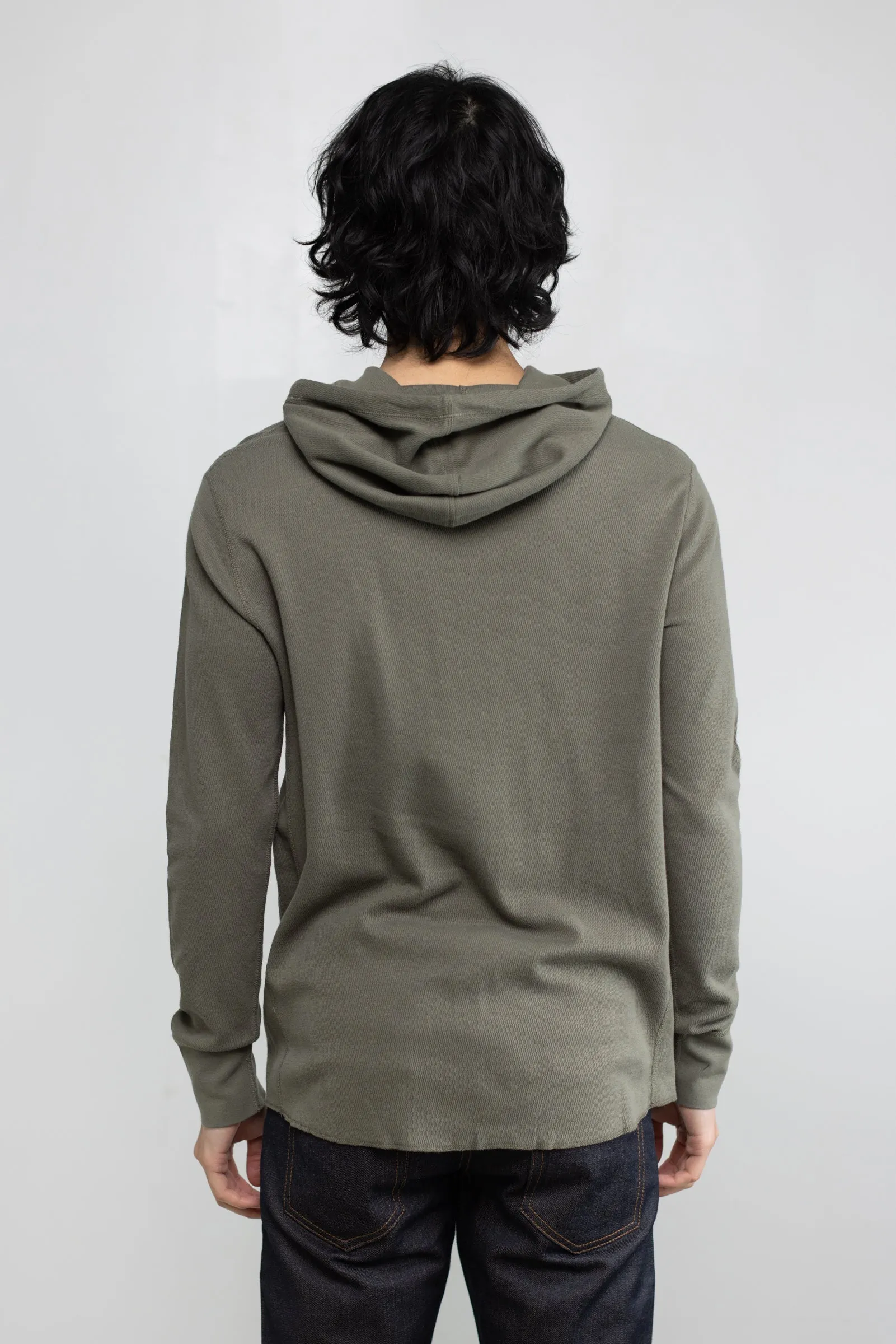 NS2155-7 Mesh Thermal Pullover Hoodie in Army Green