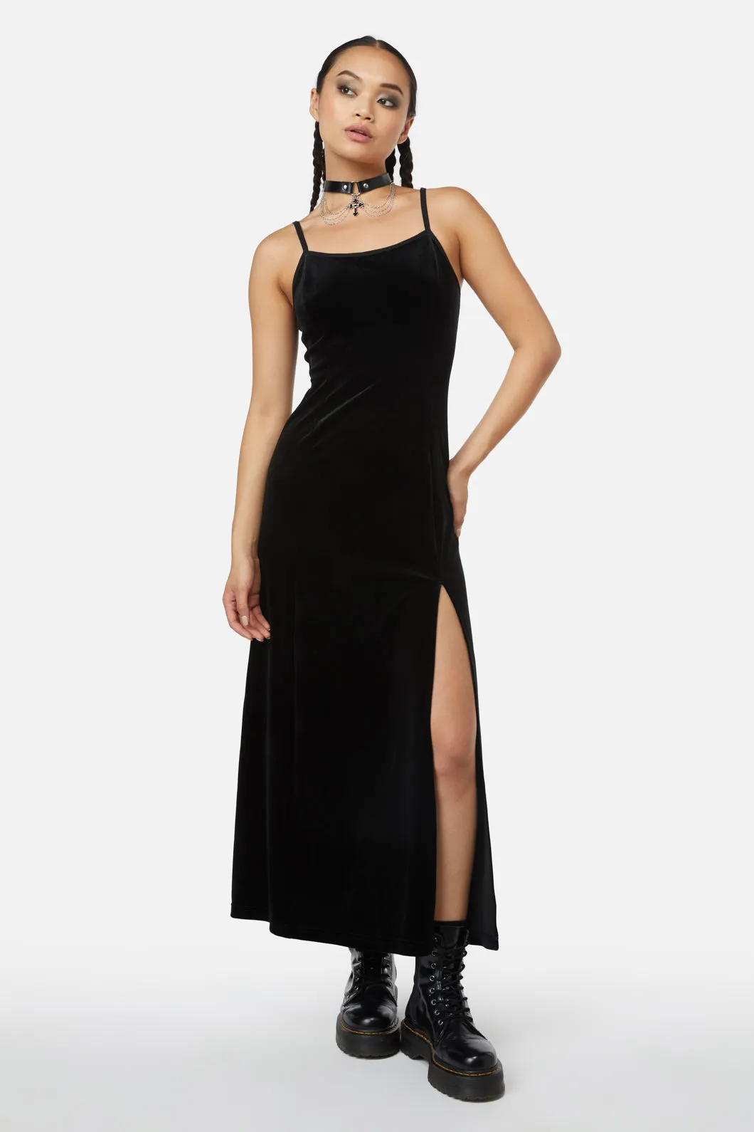 Obsidian Velvet Dress