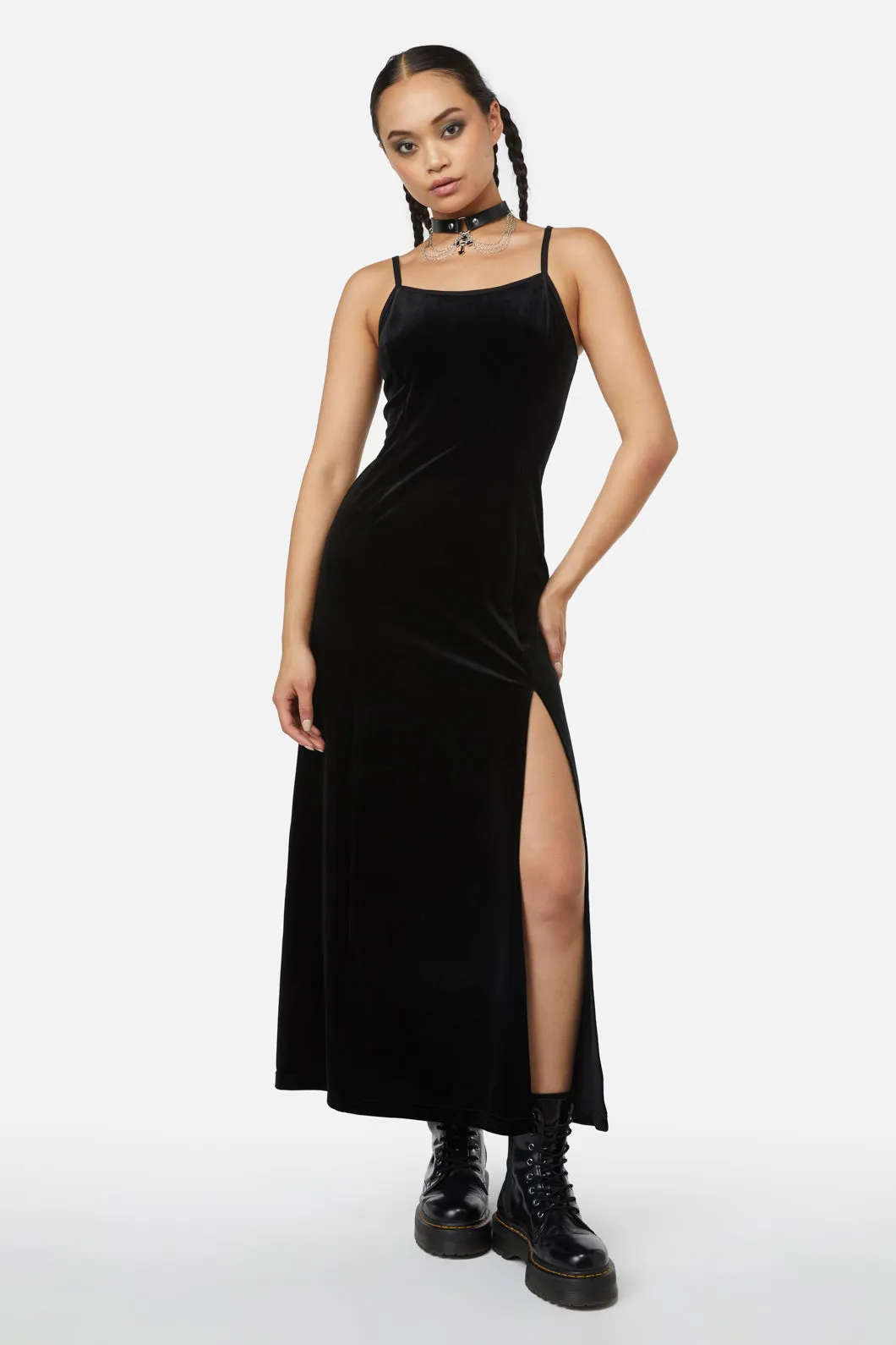 Obsidian Velvet Dress