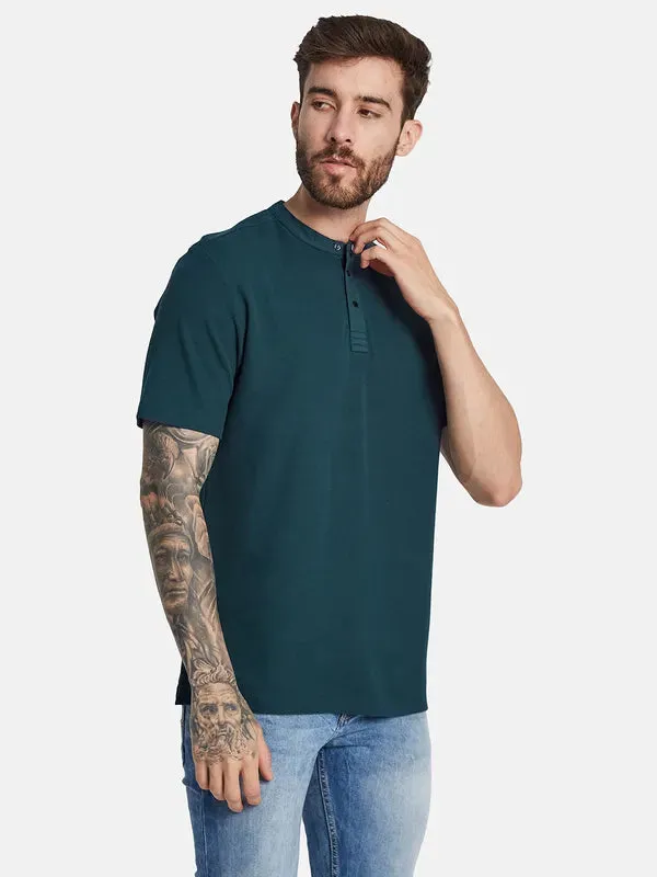 Octave Ss24 Men Henley Neck Pockets T-Shirt