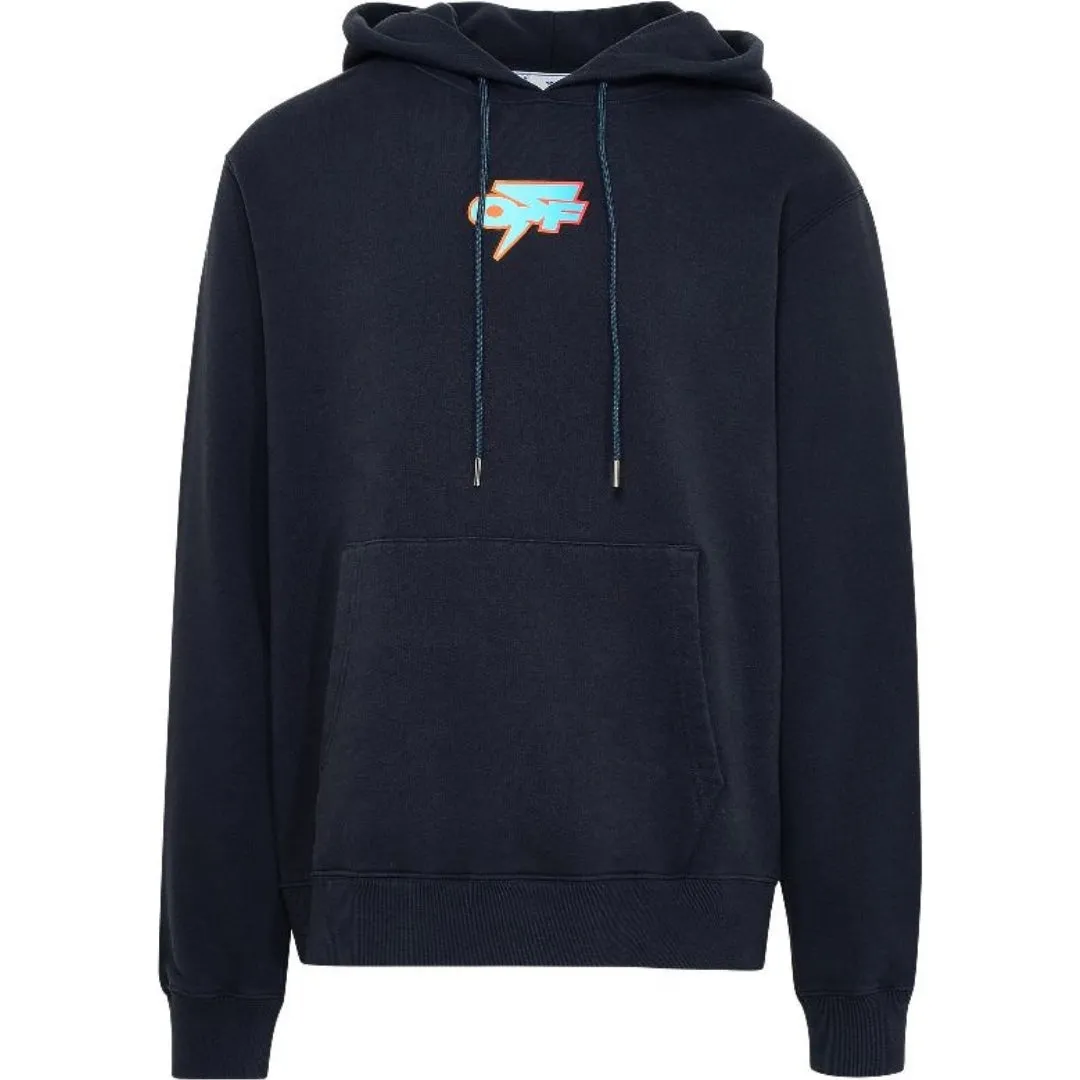 Off White Degrade Thunder Slim Fit Navy Blue Hoodie