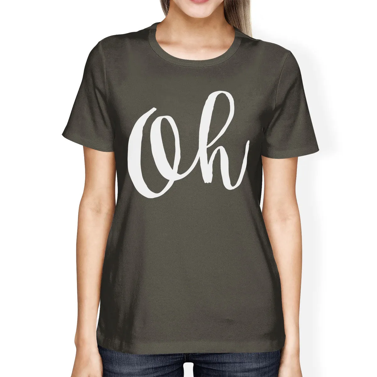 Oh Womens Cool Grey Tees Funny Short Sleeve Crew Neck T-shirts