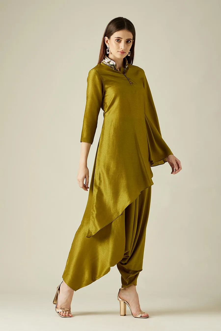 Olive Tunic & Zouave Pant Co-Ord Set