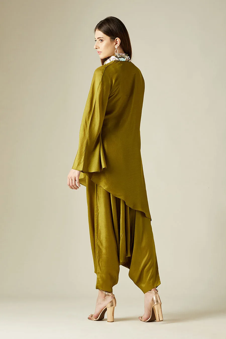 Olive Tunic & Zouave Pant Co-Ord Set